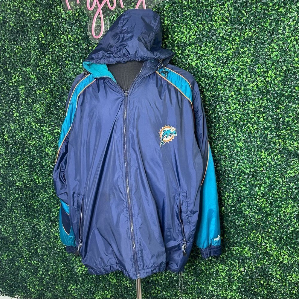 Vintage Dolphins Miami Zip Up Hoodie Jacket Sz 2XL
